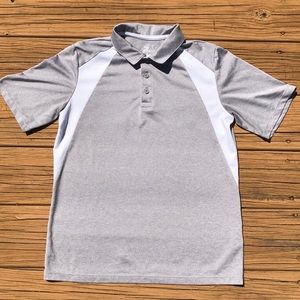 ZeroXposur Boys Performance Polo Gray Sz L 14/16